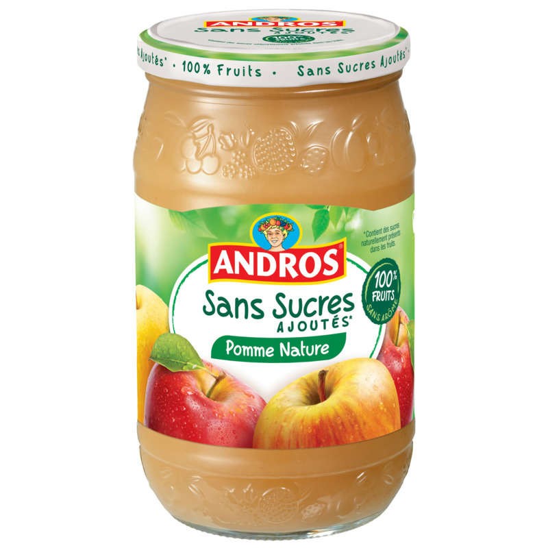 Compote pomme nature -Sans sucres ajoutés 730g ANDROS Compote pomme nature -Sans sucres ajoutés 730g ANDROS