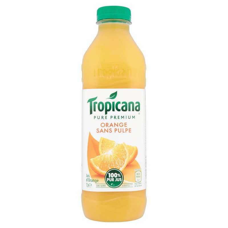 TROPICANA Jus d'orange sans pulpe 1L